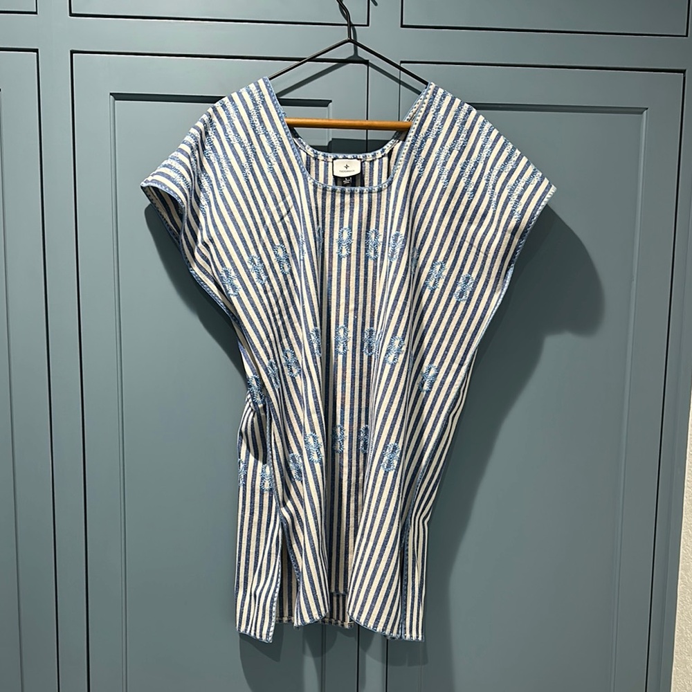 Tuckernuck White and Blue Sailor Collar Coverup